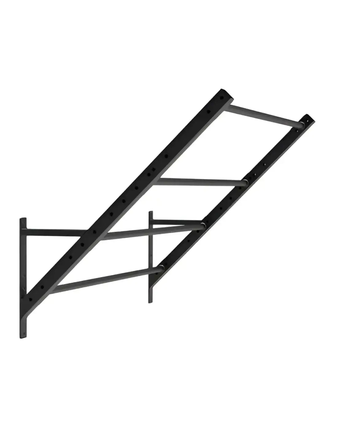 Black metal pull-up bar with adjustable height and sturdy mounting brackets for gym gear 45 degree wing ladder 108cm home gym