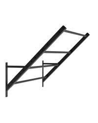 Black metal pull-up bar with adjustable height and sturdy mounting brackets for gym gear 45 degree wing ladder 108cm home gym