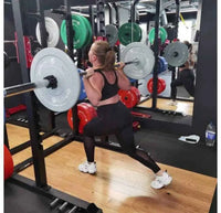 Black high-waisted athletic leggings with sheer mesh thigh panels designed for home workout and gym gear use