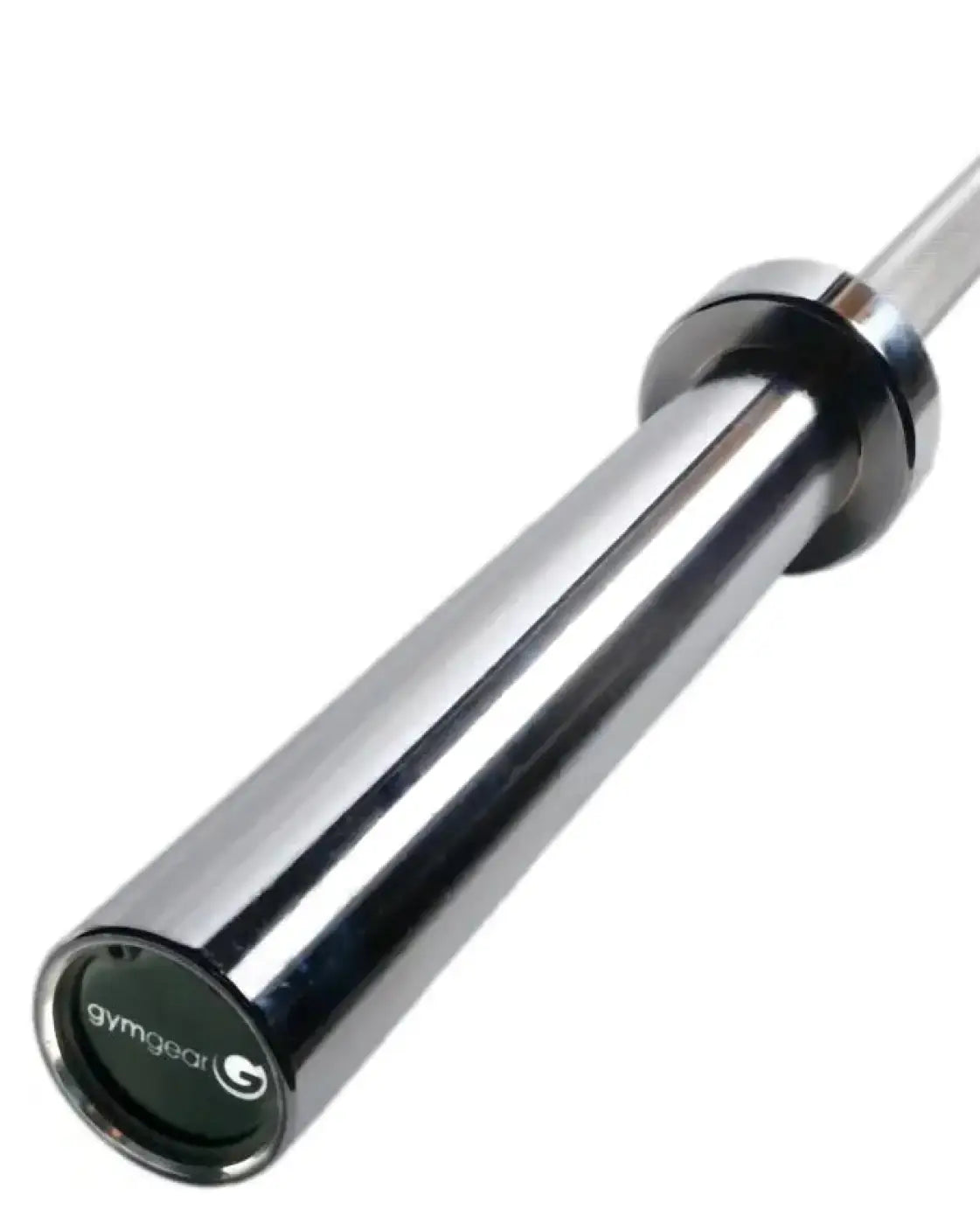 Gym Gear 6ft standard Olympic bar with chrome finish and engraved gymgear g logo for home workout use