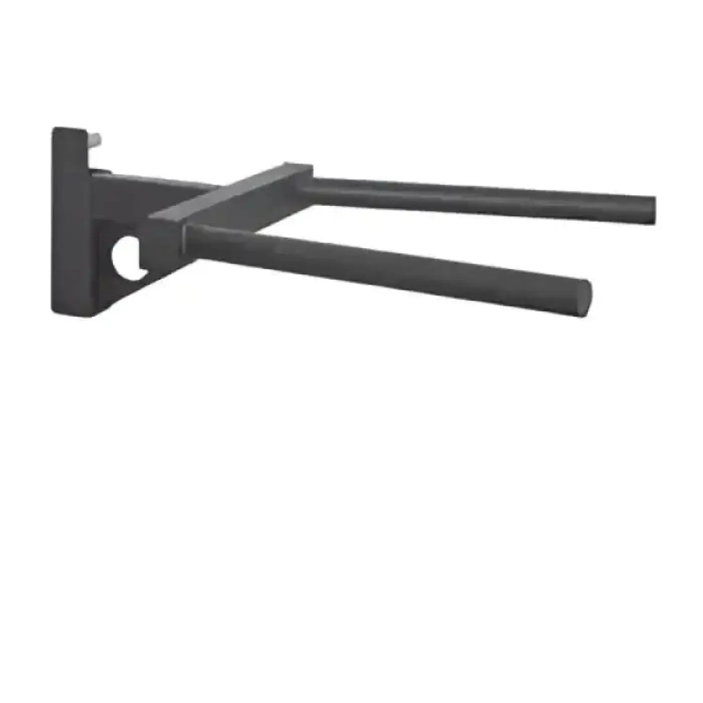 Black metal wall-mounted pull-up bar with sturdy industrial design for home gyms gym gear arm dip attachment