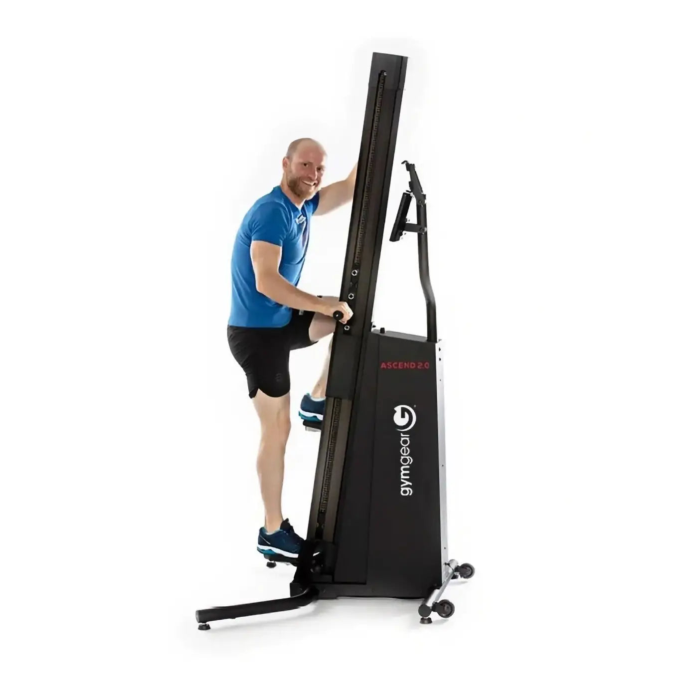Black gymgear ascend 2.0 vertical climbing machine with tall frame and adjustable resistance for home cardio gym uk