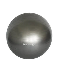 Gym Gear gym ball matte gray exercise ball with subtle horizontal ridges and glossy finish for home gym use