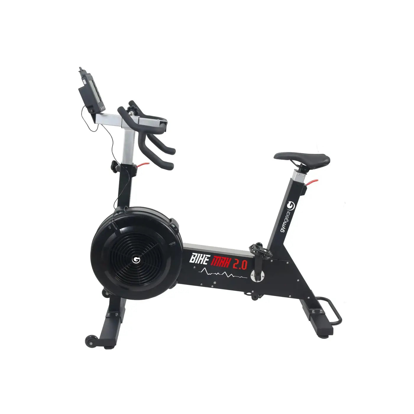 Black gym gear bike max 2.0 upright exercise bike with digital display and fan resistance for home gym use uk