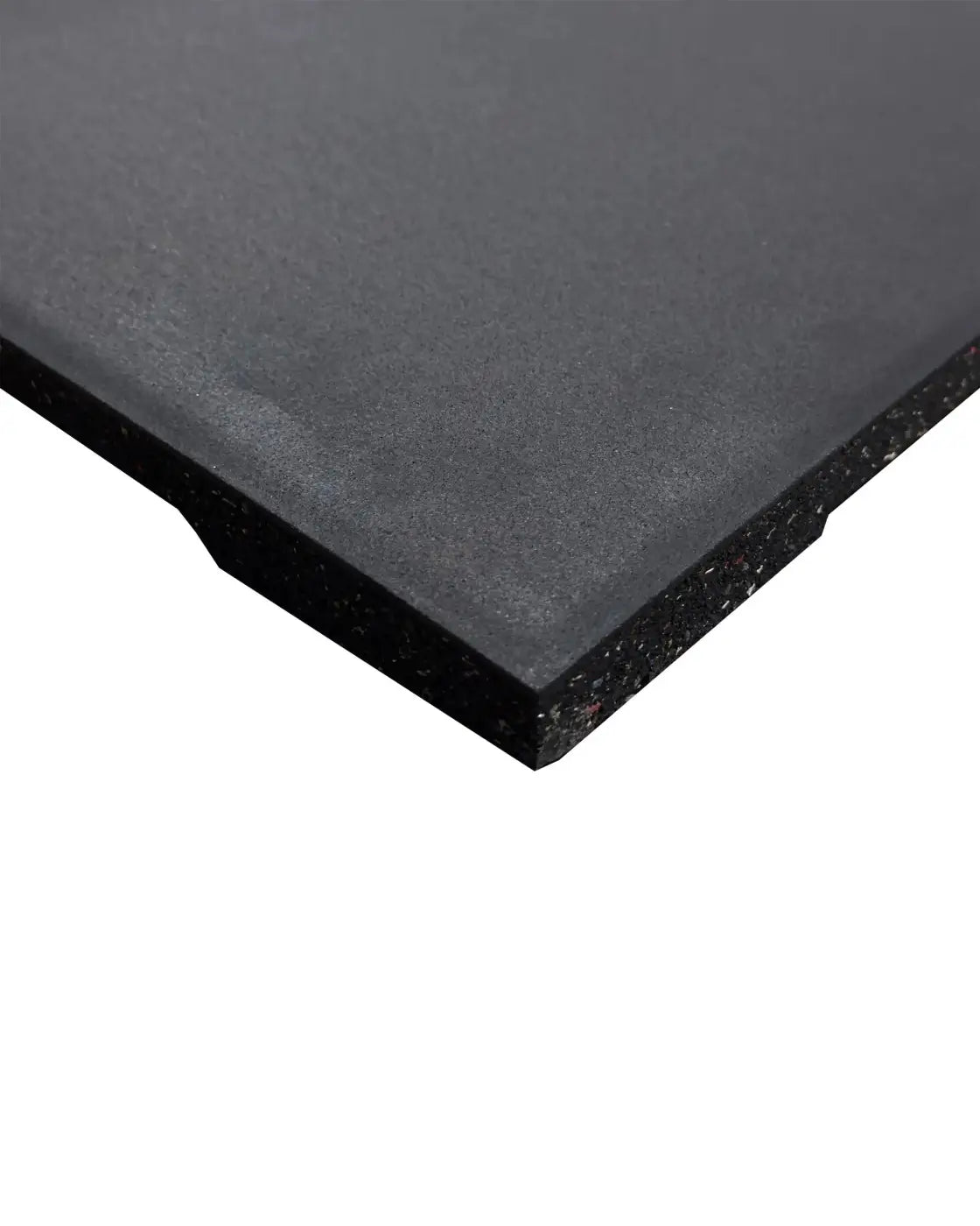 Gym Gear black rubber tiles featuring a textured surface and reinforced edges for home workout use