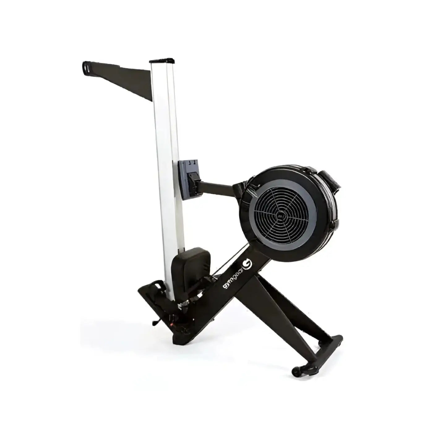 Black and silver Gym Gear Blade 2.0 rowing machine with circular flywheel adjustable handlebar and foot pedal for home gym use UK