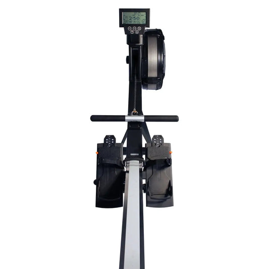 Black concept2 gym gear blade 2.0 rowing machine with silver accents and digital display for home gym use in the UK