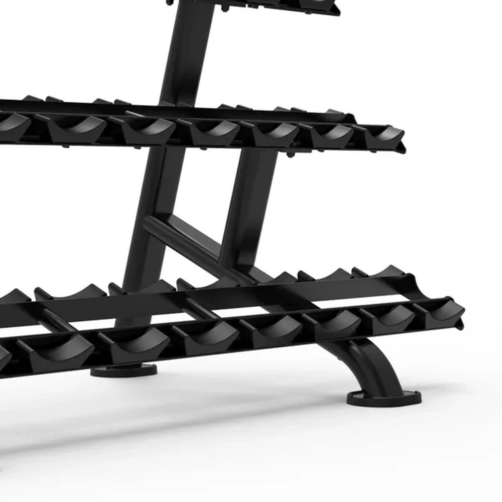 Gym Gear Classic Series 3 Tier Dumbbell Rack with Saddles - Storage