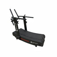 Gym Gear Curve 2.0 Plus self-propelled treadmill in black with red stripe and adjustable handlebars for home gym use uk