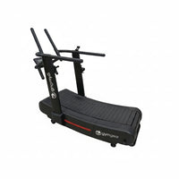 Gym Gear Curve 2.0 Plus self-propelled treadmill in black with red stripe and adjustable handlebars for home gym use uk