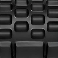 Black rubberized gym gear deep tissue foam roller surface with a grid of raised rectangular bumps uk delivery