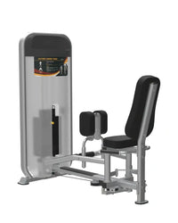 Silver and black Gym Gear Dual Series inner outer thigh exercise machine with padded seat and backrest for home fitness
