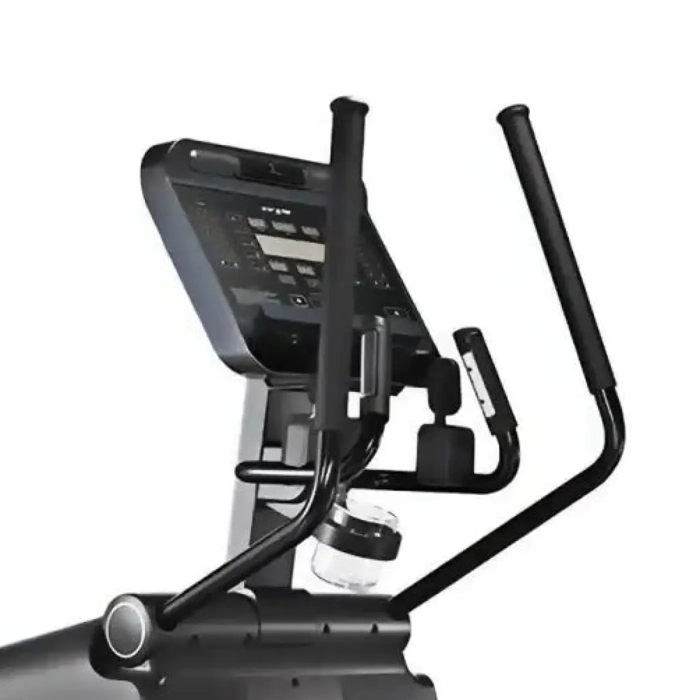 Black Gym Gear E8 cross trainer elliptical with digital display and handlebars for home gym use in the UK