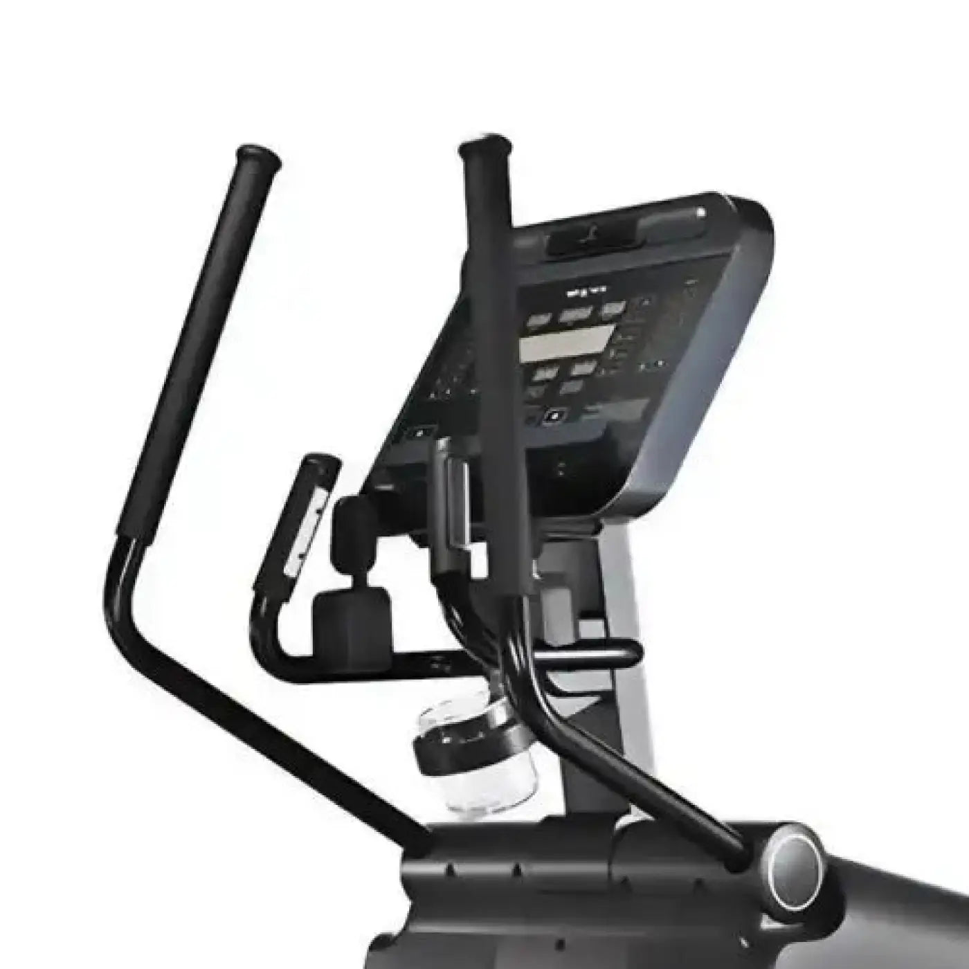 Black Gym Gear E8 cross trainer elliptical with digital display and handlebars for home gym use in the UK