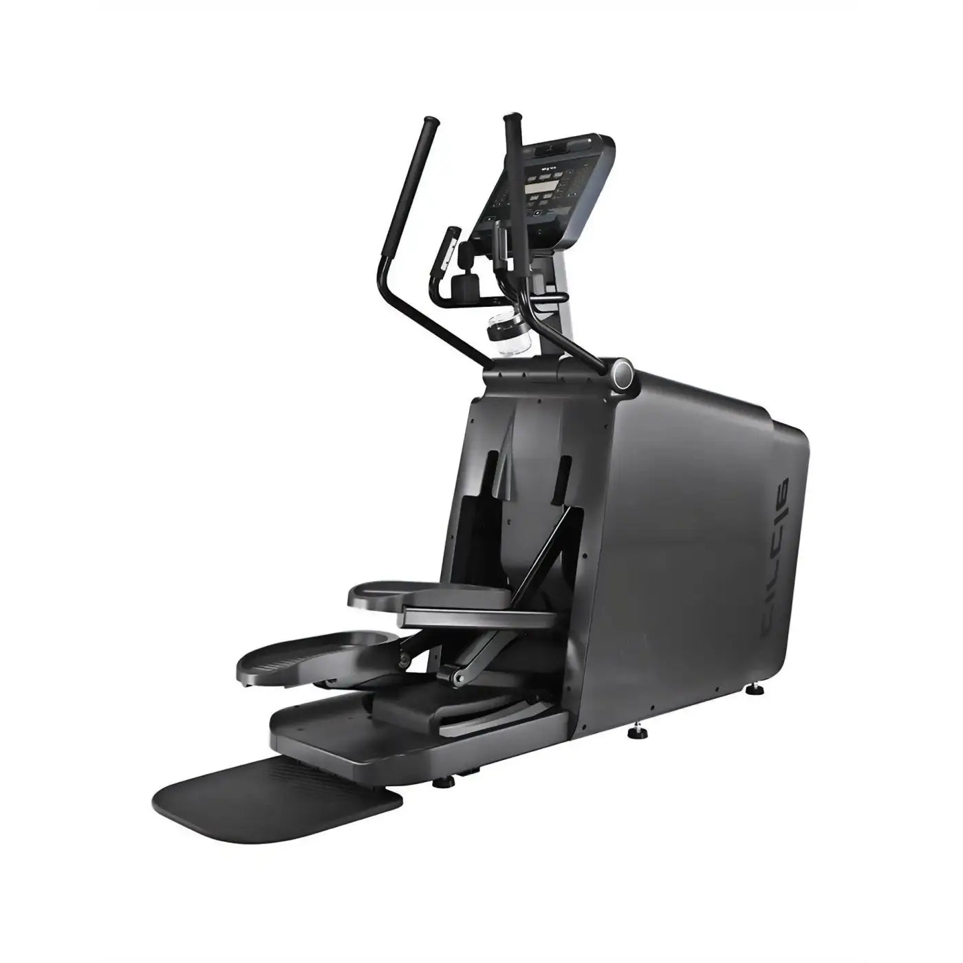 Black metallic gym gear e8 cross trainer elliptical with digital display and adjustable handlebars for home gym use in uk