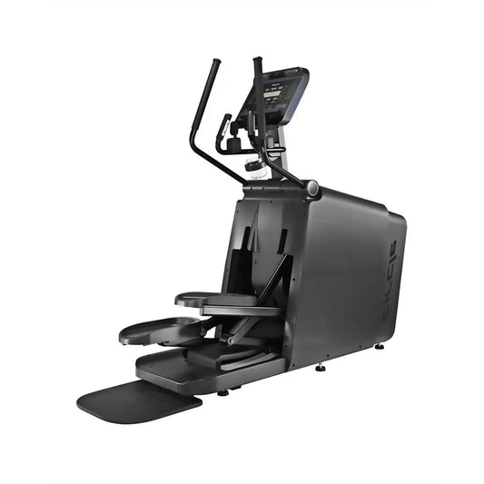 Black metallic gym gear e8 cross trainer elliptical with digital display and adjustable handlebars for home gym use in uk