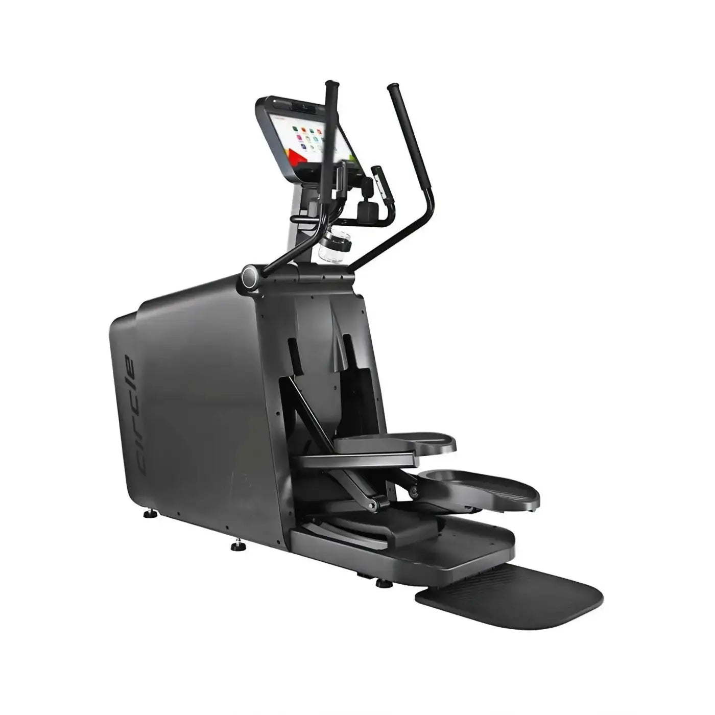 Black circle elliptical trainer gym gear e8e cross trainer with touchscreen display mounted on handlebars