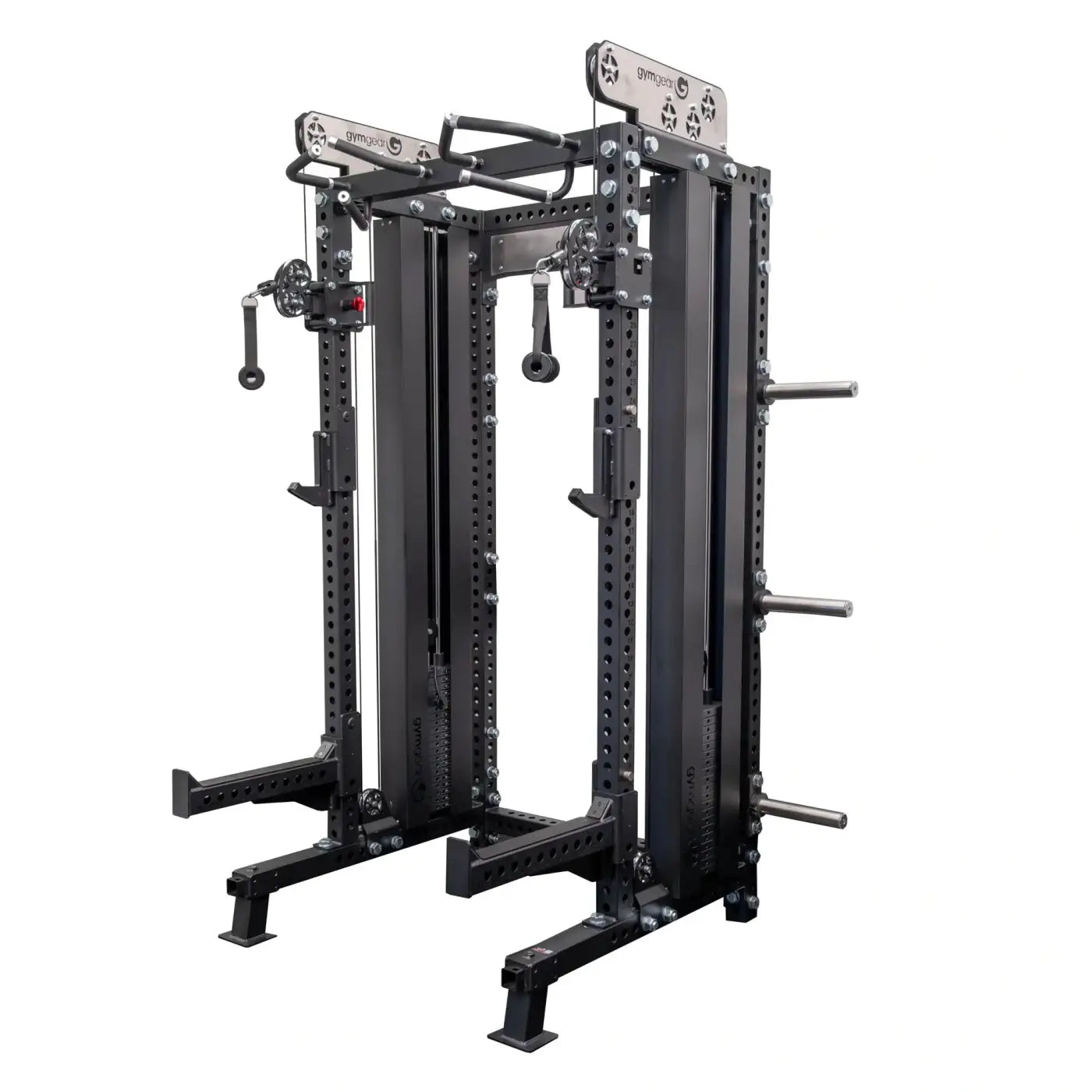 Black metal gym gear elite series power rack with adjustable height bars and weight plates for strength training uk delivery