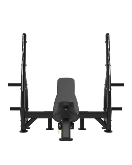 Gym Gear Elite Series black Olympic incline bench with padded seat and adjustable height for home gyms