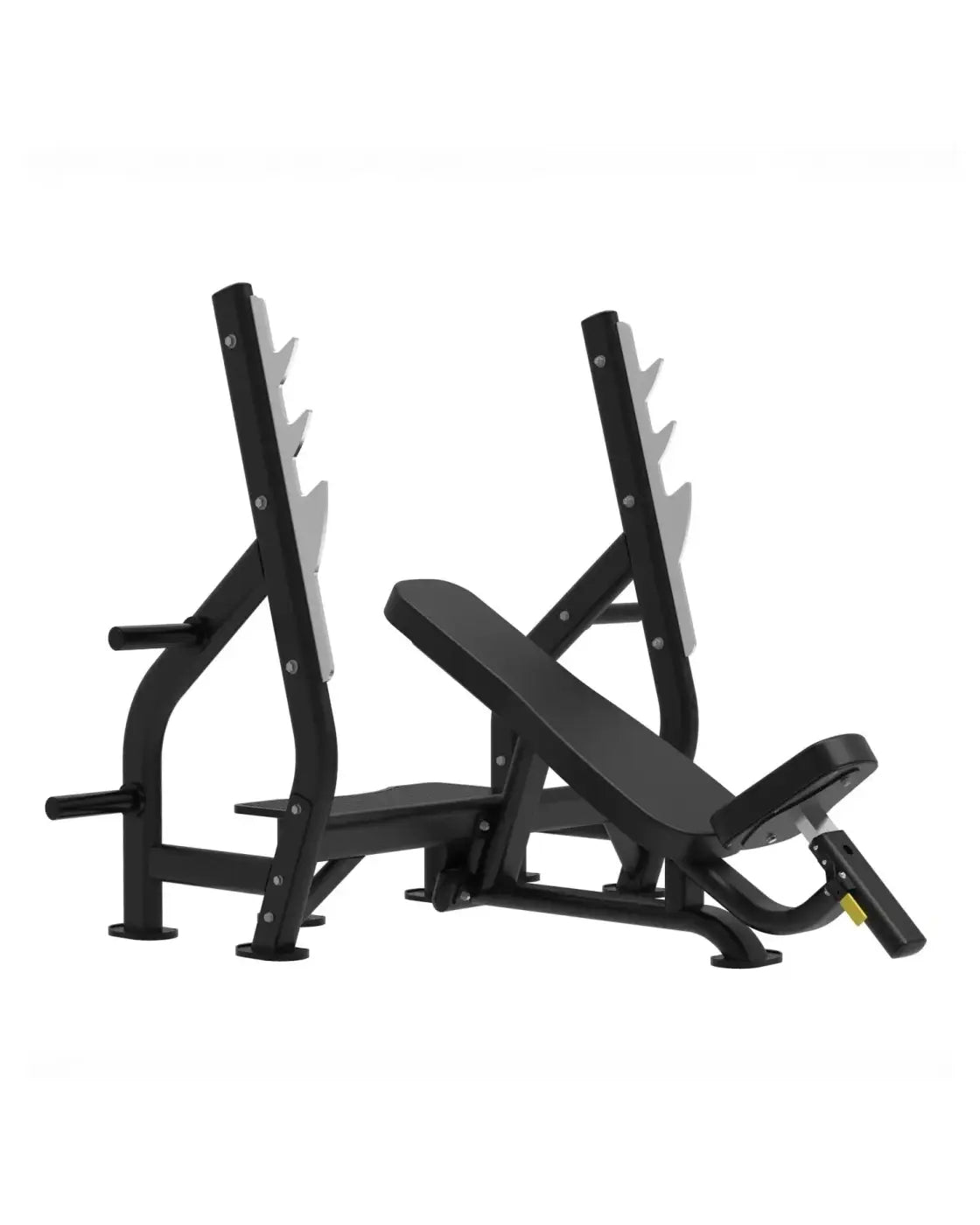 Black gym gear elite series olympic incline weight bench with adjustable incline and safety bars for home gyms
