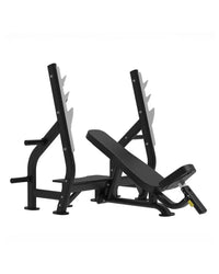 Black gym gear elite series olympic incline weight bench with adjustable incline and safety bars for home gyms