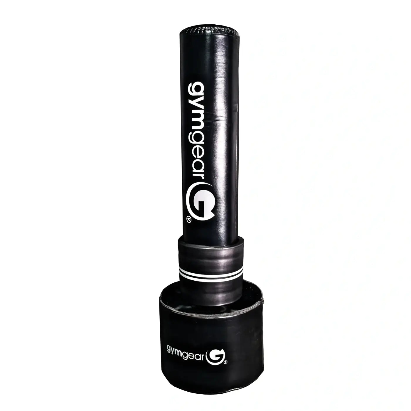 Black gymgear free standing punching bag with sleek cylindrical design and reinforced base for uk delivery