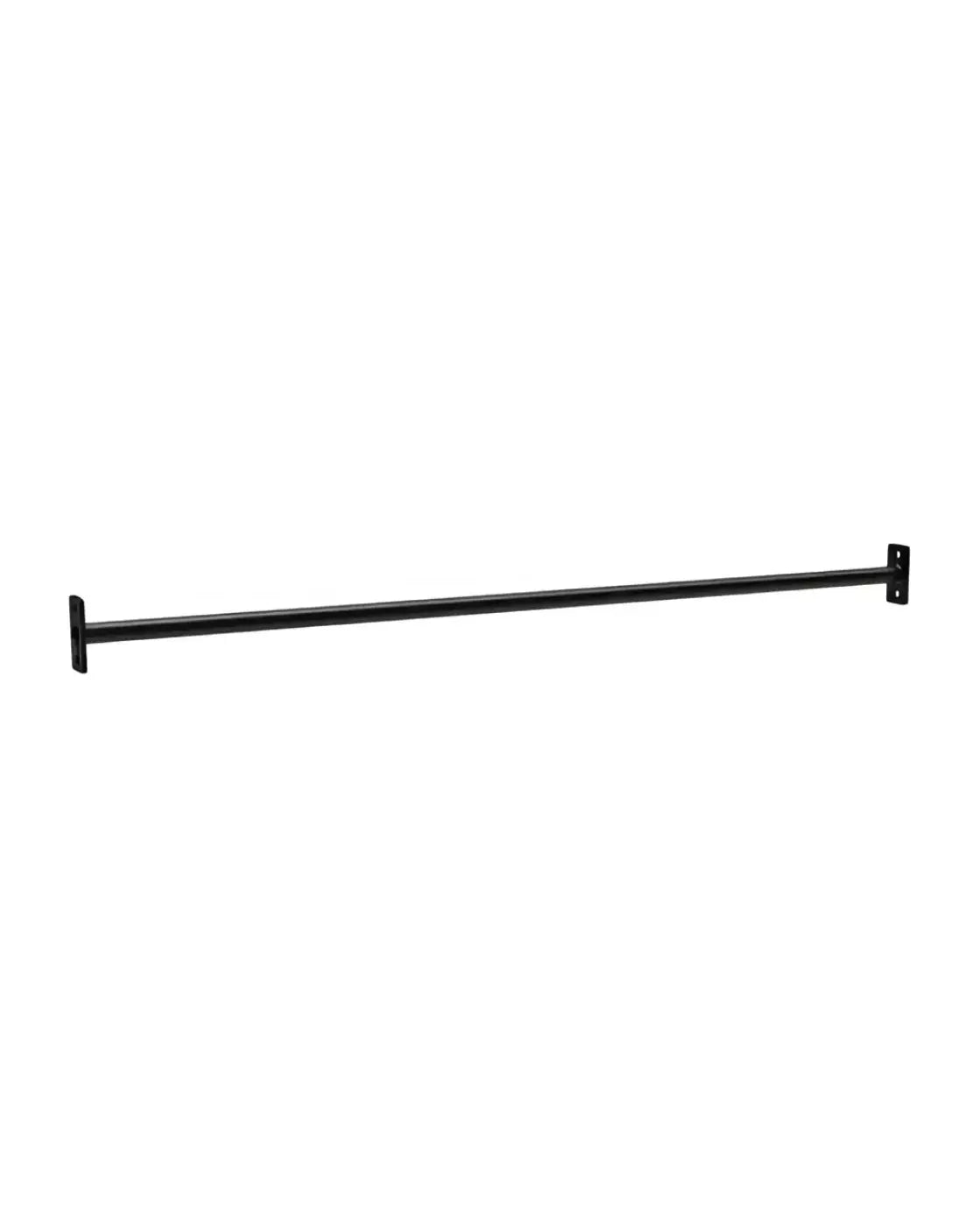 Black metal wall-mounted gym gear ladder bar 168cm with flat rectangular end brackets built for home use