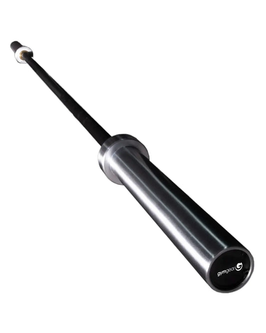 Gym gear ladies olympic lifting bar with black sleeves and polished chrome shaft for home workout use