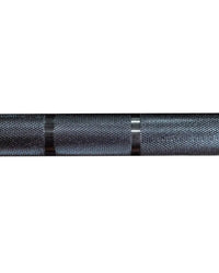 Black textured gym gear ladies Olympic lifting bar with two metallic bands for home workout use