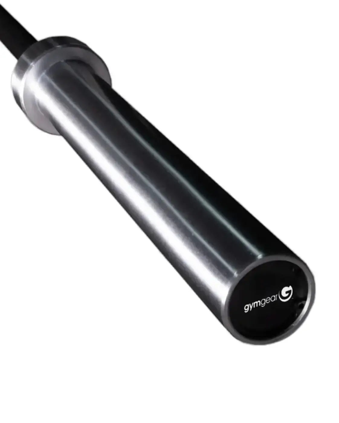 Silver-toned metal Gym Gear ladies Olympic lifting barbell with black rubber-coated ends for home workout use