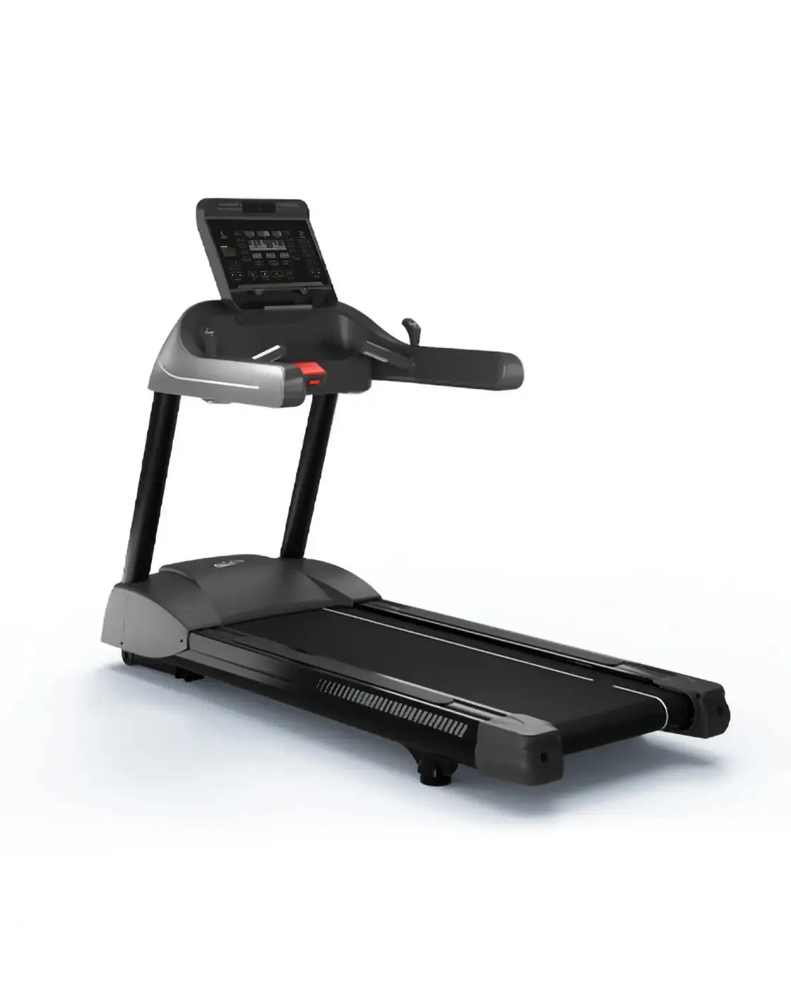 Black and gray gym gear m7 elite series premium treadmill with digital display screen for home gyms