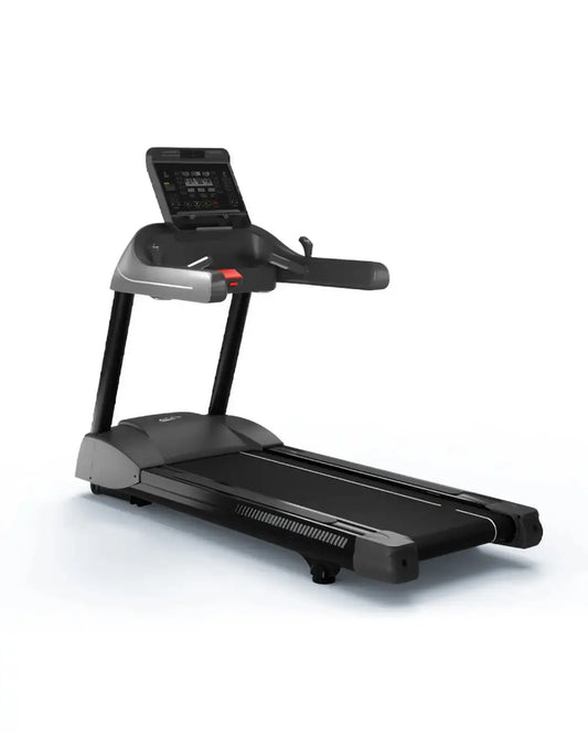 Black and gray gym gear m7 elite series premium treadmill with digital display screen for home gyms