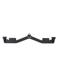 Black metal gym pull-down bar with central logo and two symmetrical handles from Gym Gear Max Grip set of 5 cable attachments
