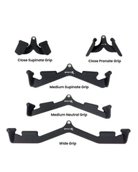 Gym gear max grip cable attachments set of 5 black metal barbell grip handles in various sizes and grips for home fitness