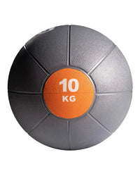 Gray and orange 10 kg textured surface gym gear medicine ball for home workout and strength training