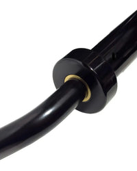 Black plastic handle with gold metallic ring on gym gear olympic safety squat bar for uk delivery