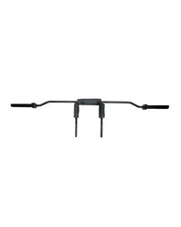 Black metal gym gear olympic safety squat bar with padded handles and adjustable height supports uk delivery