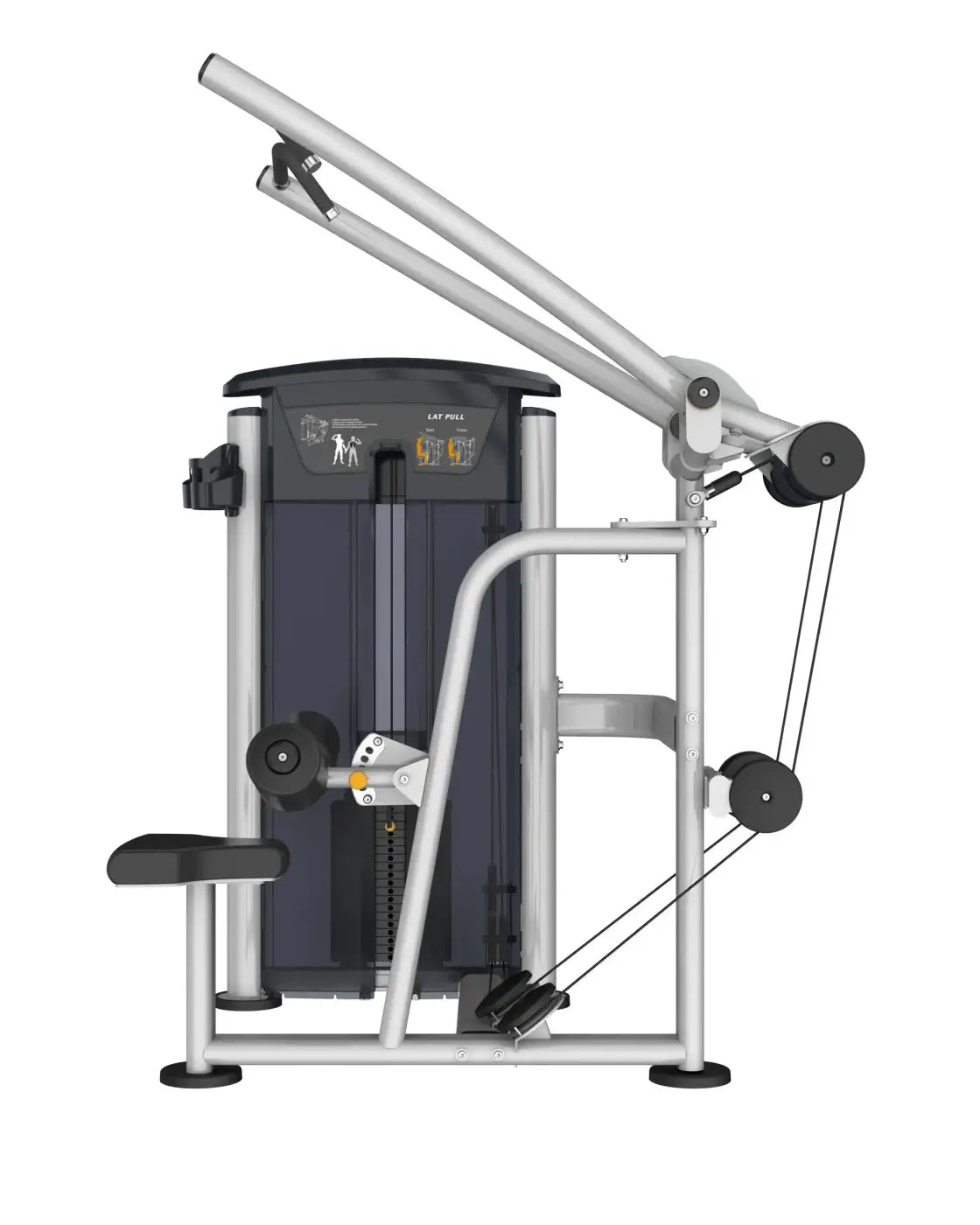Gym Gear Perform Series lat pulldown fixed machine silver and black with sturdy metal frame and adjustable pulley for home use