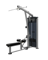 Silver and black gym gear perform series lat pulldown low row machine with padded bench and adjustable weights uk delivery
