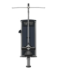 Silver and black gym gear perform series lat pulldown low row machine with vertical pole and adjustable seat for UK delivery