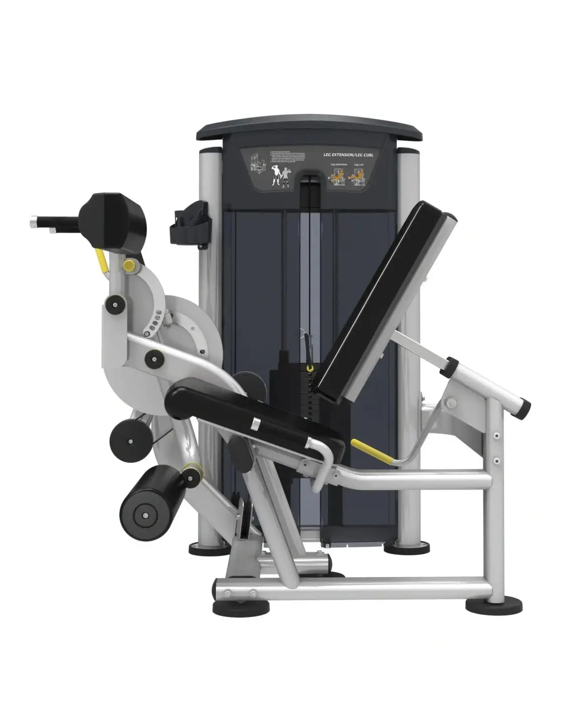 Silver and black gym gear perform series leg extension leg curl machine with sleek modern design for home fitness use