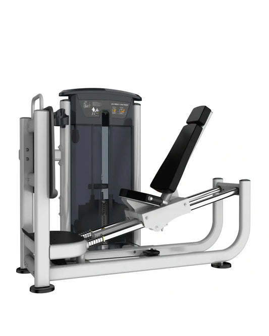 Silver and black gym gear perform series leg press calf raise machine with sleek modern design for home use