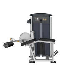 Silver and black gym gear perform series lying leg curl machine with padded seat and adjustable foot platform uk delivery