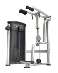 Silver and black cable crossover machine with sleek modern design from gym gear perform series standing calf for home fitness