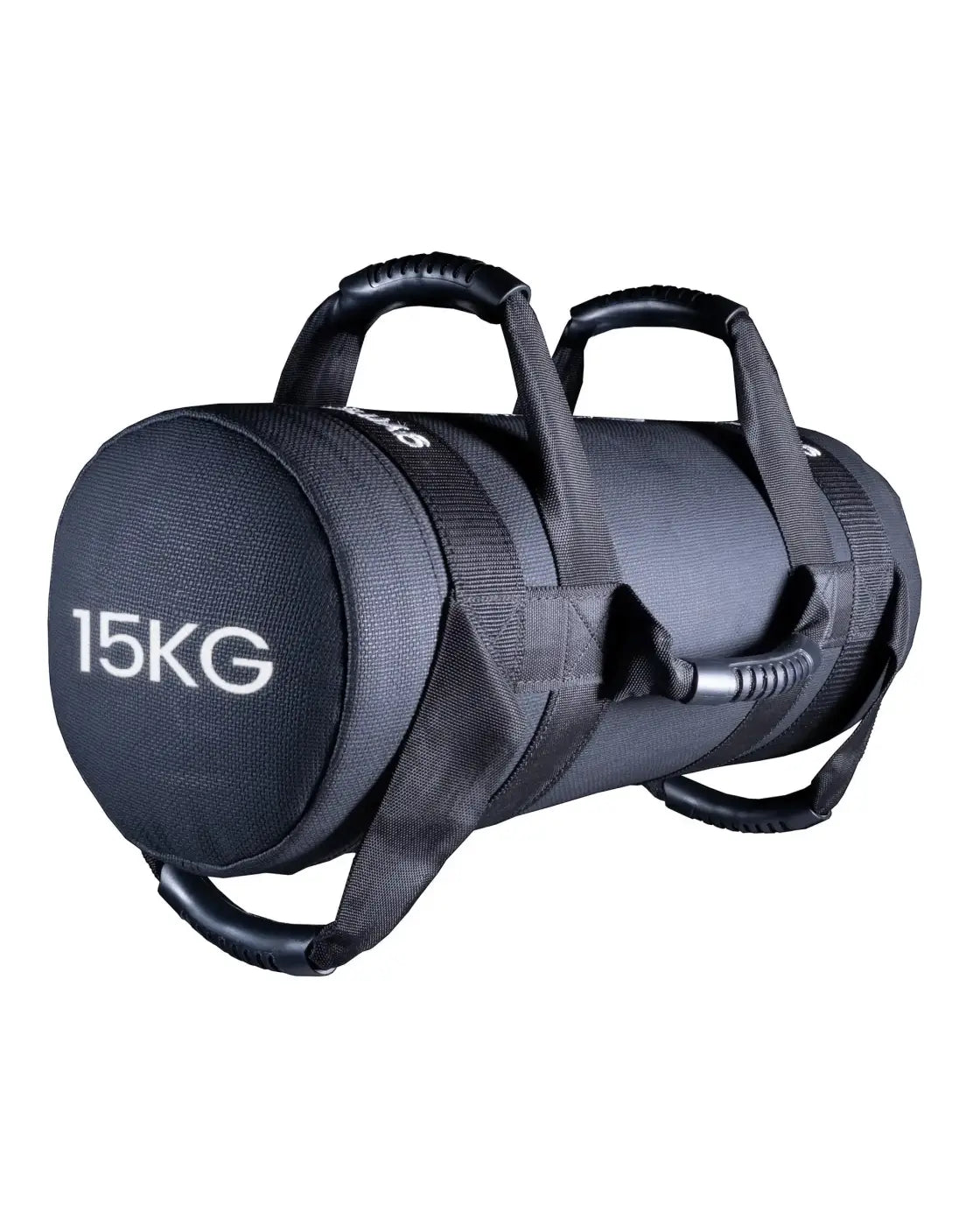Black 15kg gym gear power bag with padded handles and reinforced straps for home workout use
