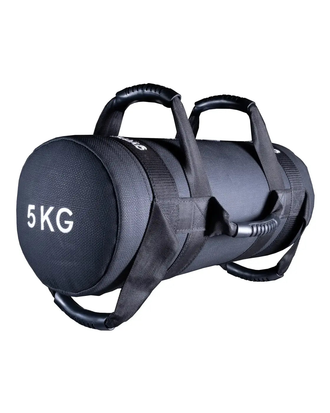 Black 5kg gym gear power bag with reinforced handles and durable fabric construction for home workout use