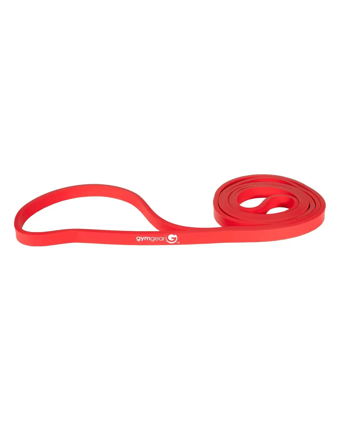 Red gym gear powerbands resistance band with looped handle and coiled section for strength training uk delivery