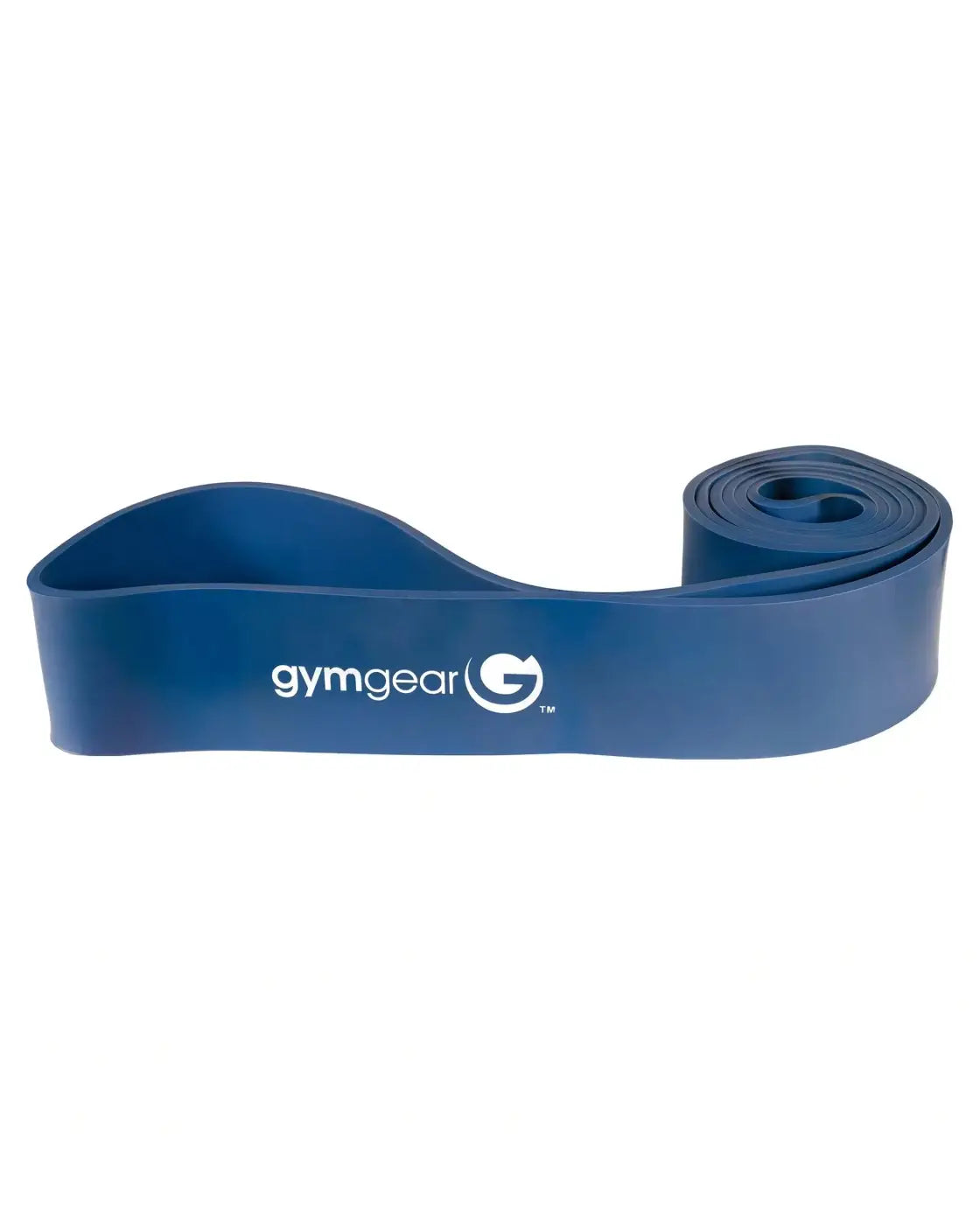 Blue gym gear powerbands resistance band with coiled design and white logo for strength training uk delivery