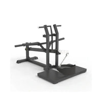 Gym Gear Pro plate loaded belt squat black metal leg press machine with sturdy frame and adjustable handles