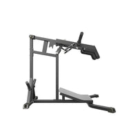 Black metal gym gear pro plate loaded leverage squat rack with adjustable bench and weight plate holder